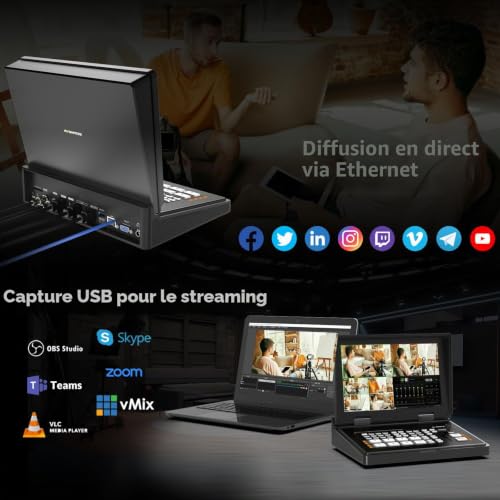 AvMatrix Shark S4+ Mélangeur SDI HDMI 10,1" streaming