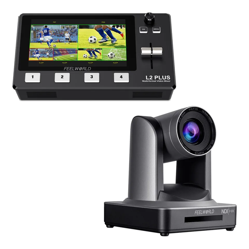 FeelWorld L2 Plus NDI20X kit mélangeur streaming + caméra PTZ