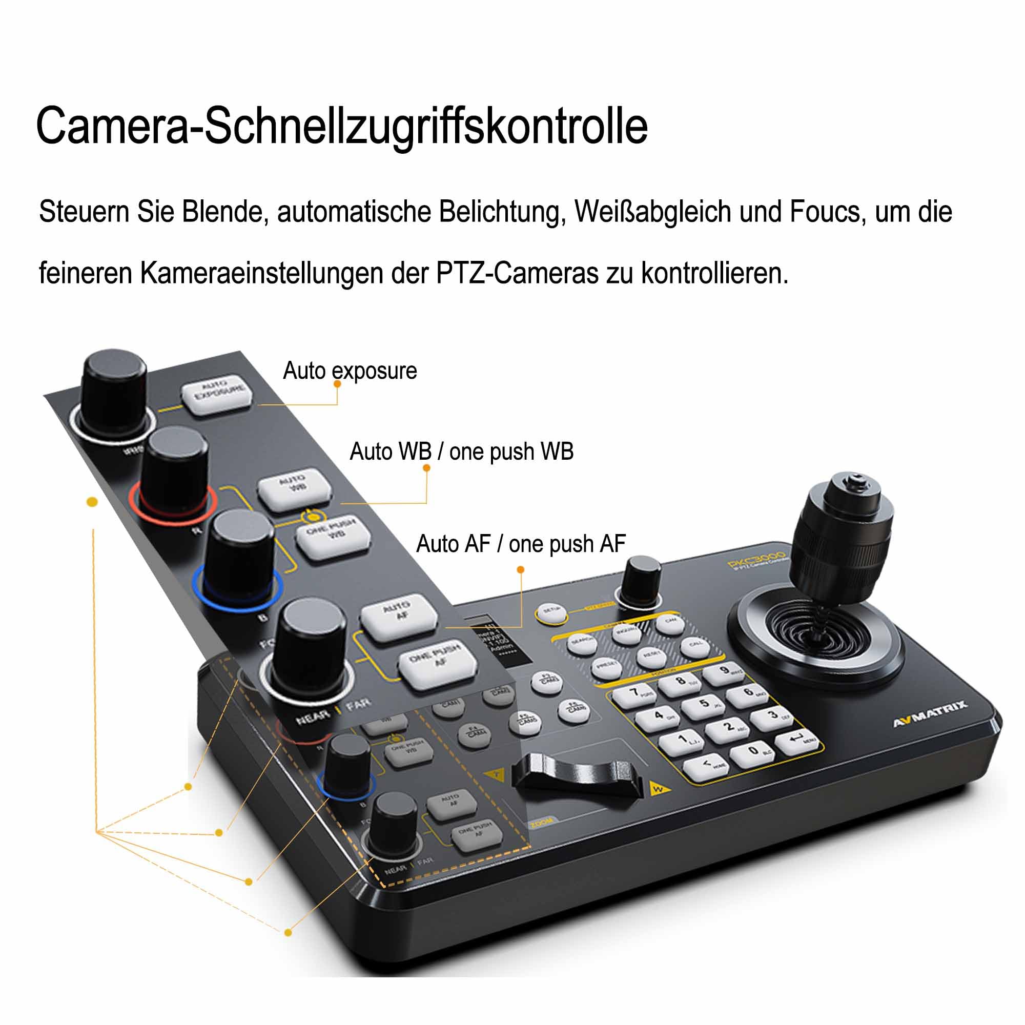 AVMATRIX PKC3000 contrôleur PTZ joystick PoE NDI