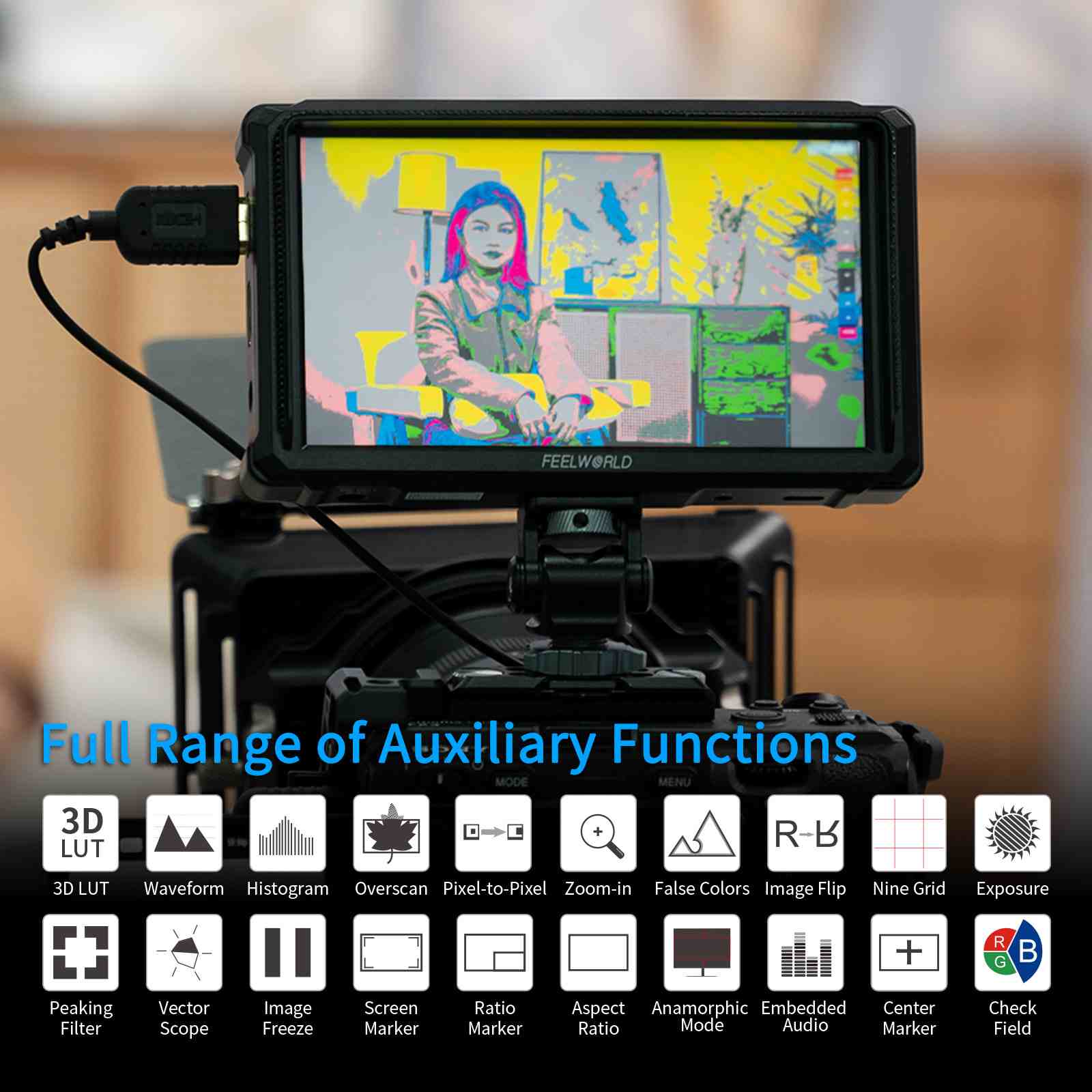 FeelWorld FW568 PRO moniteur 6" HDMI 1200 nits