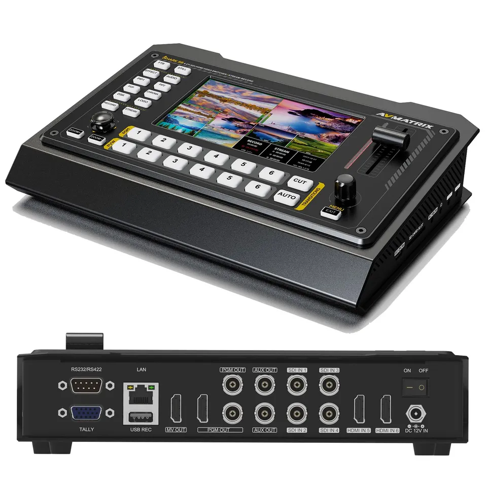AvMatrix Shark S6 mélangeur vidéo SDI HDMI streaming RTMP