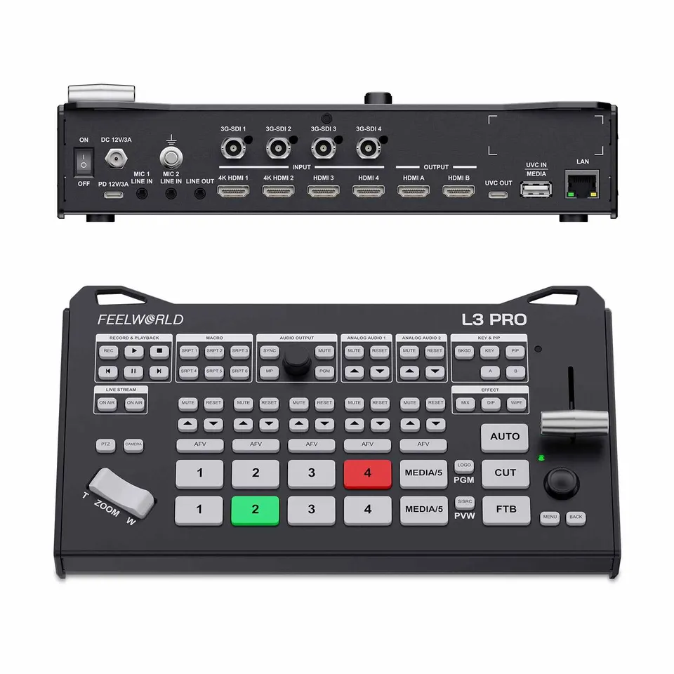 FeelWorld L3 PRO mélangeur vidéo 4 HDMI 4 SDI direct