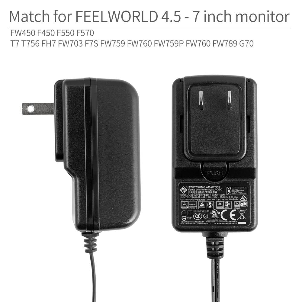 FeelWorld adaptateur secteur 12V 1.5A DC moniteur field US