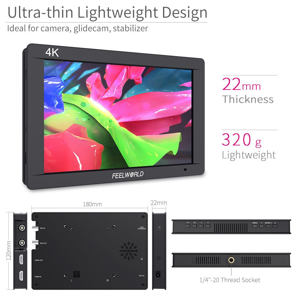 FeelWorld FW703 moniteur 7" SDI HDMI 450 nits
