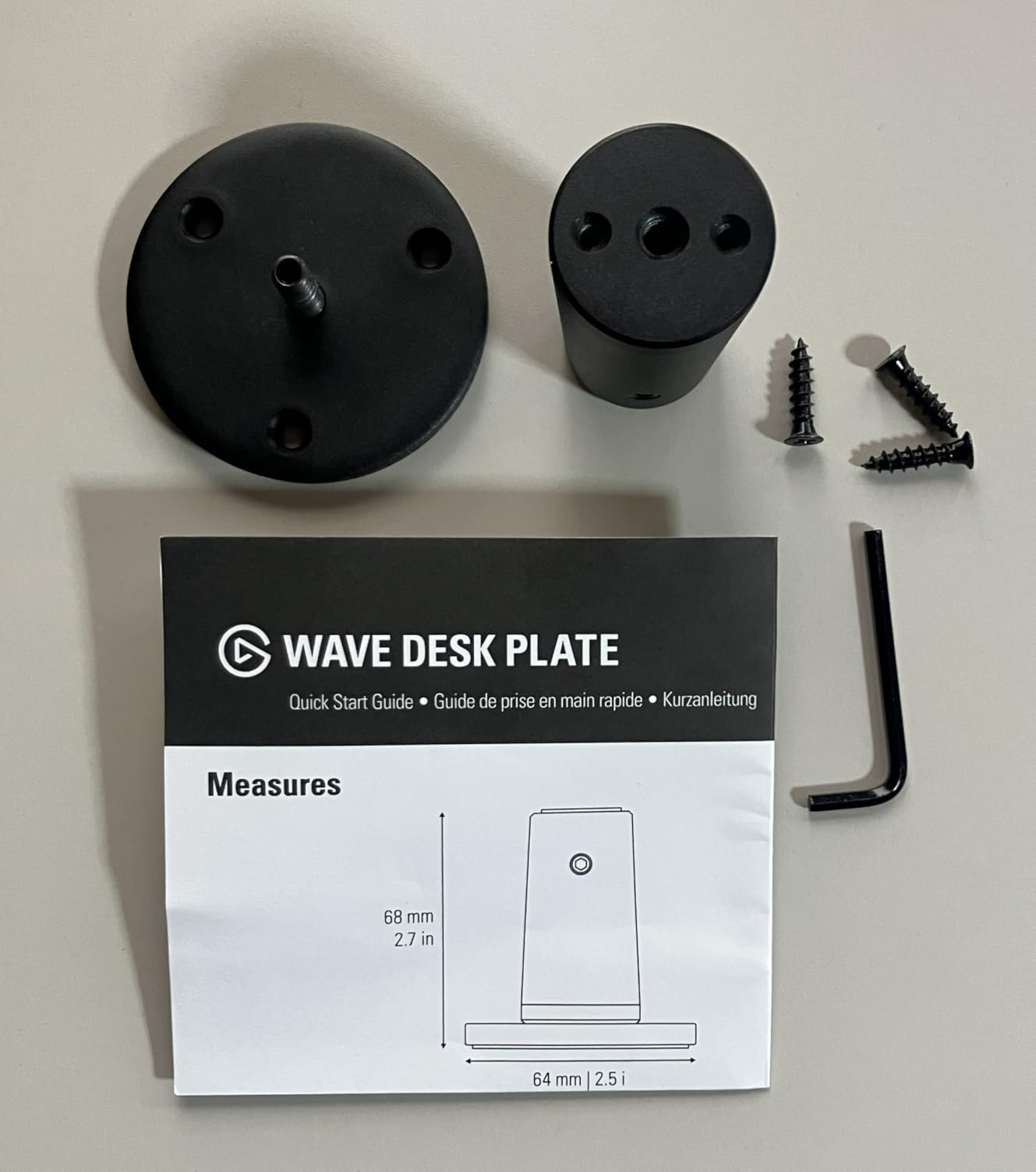 Elgato Wave Mic Arm Desk Plate fixation bureau noir