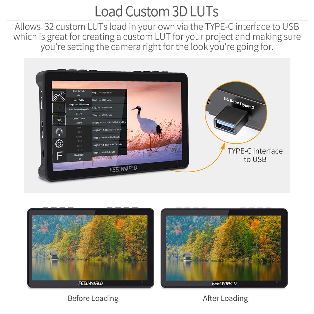 FeelWorld F5 PRO V4 moniteur terrain 6 pouces tactile + batterie F750