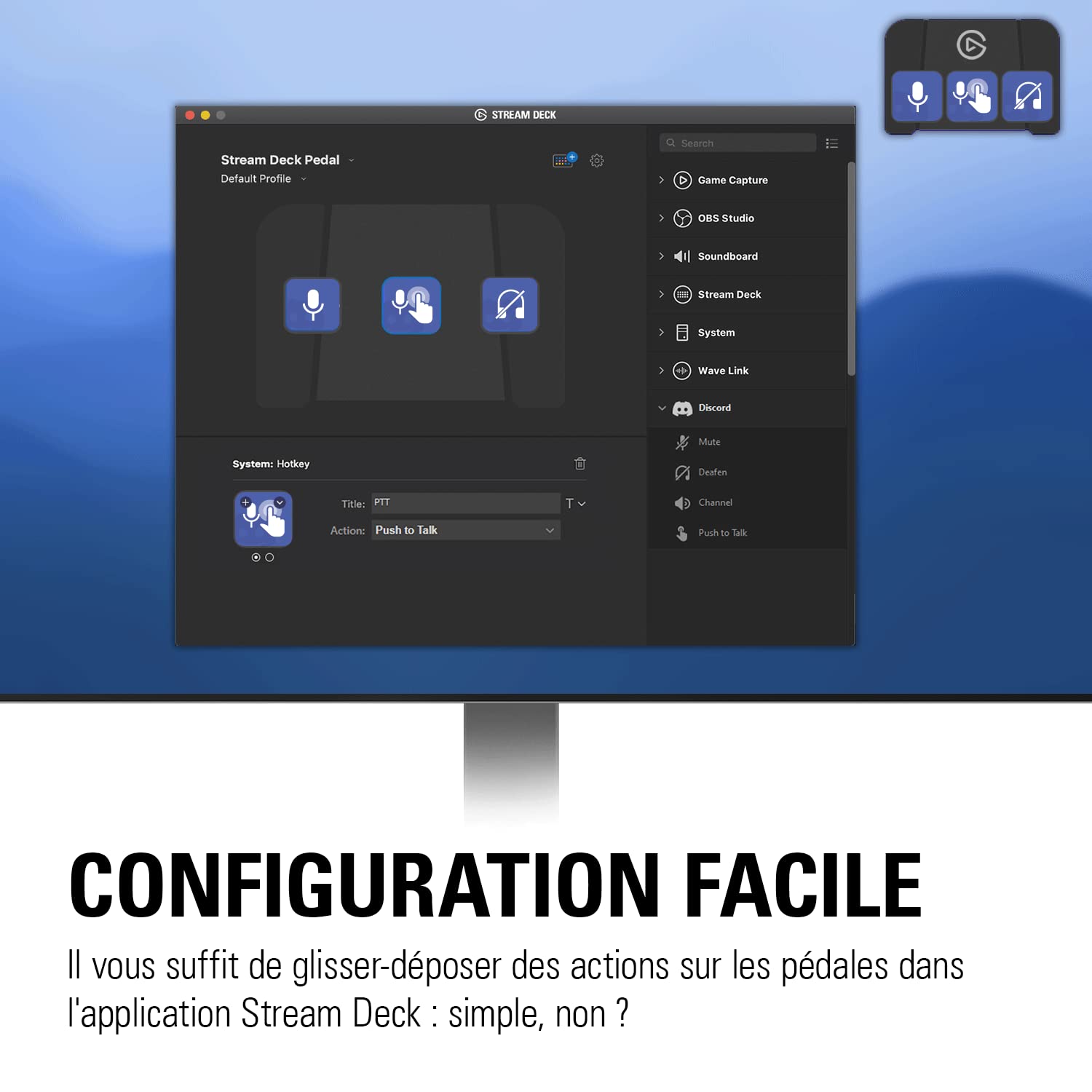 Elgato Stream Deck Pedal contrôleur 3 pédales USB