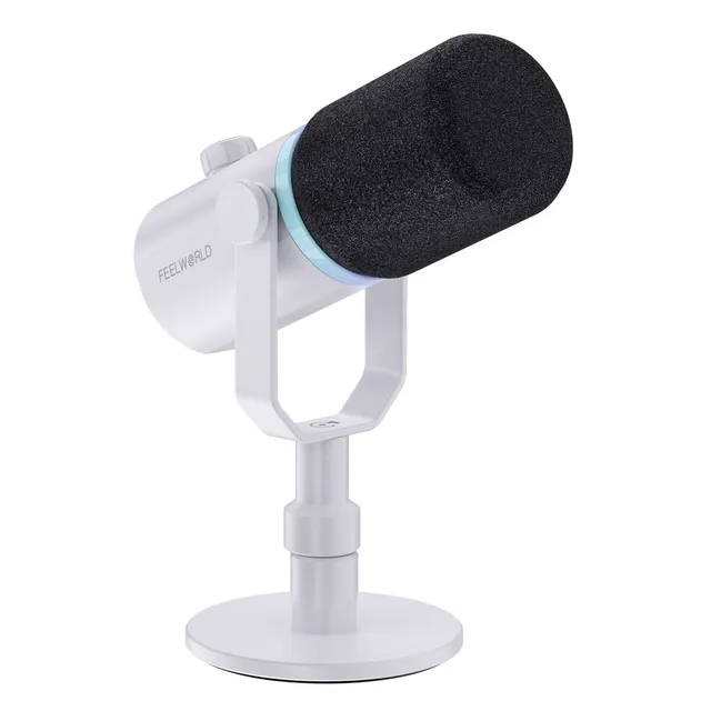 FeelWorld PM1 micro dynamique XLR USB blanc podcast