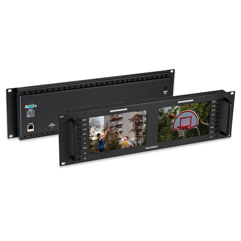 FeelWorld D71 PLUS-H moniteur rack 3RU double 7" HDMI