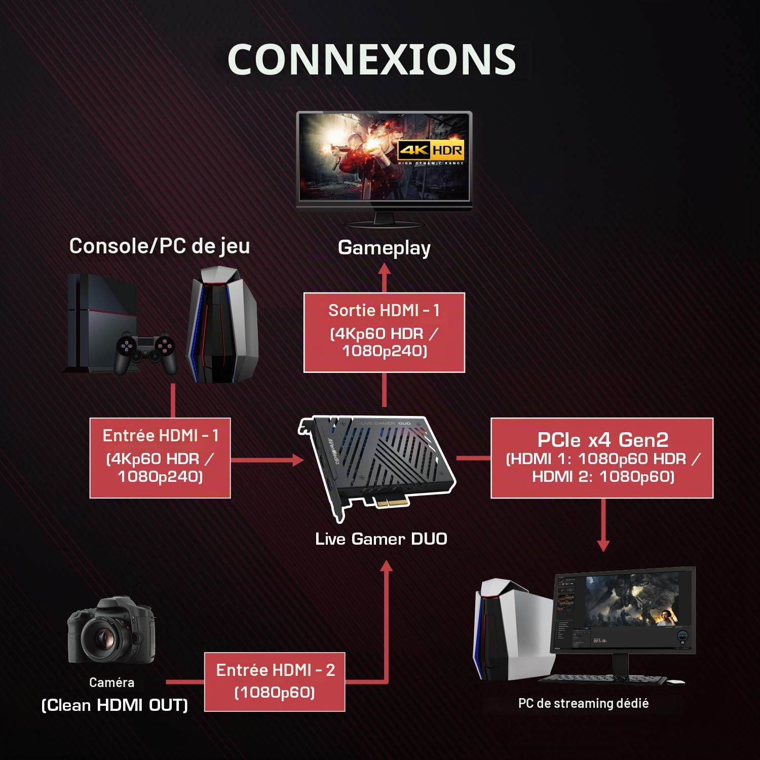 AVerMedia Live Gamer Duo GC570D carte capture double HDMI 1080p60
