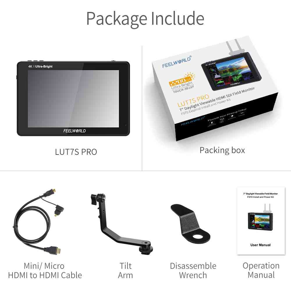 FeelWorld LUT7S PRO moniteur 7" tactile 2200 nits SDI