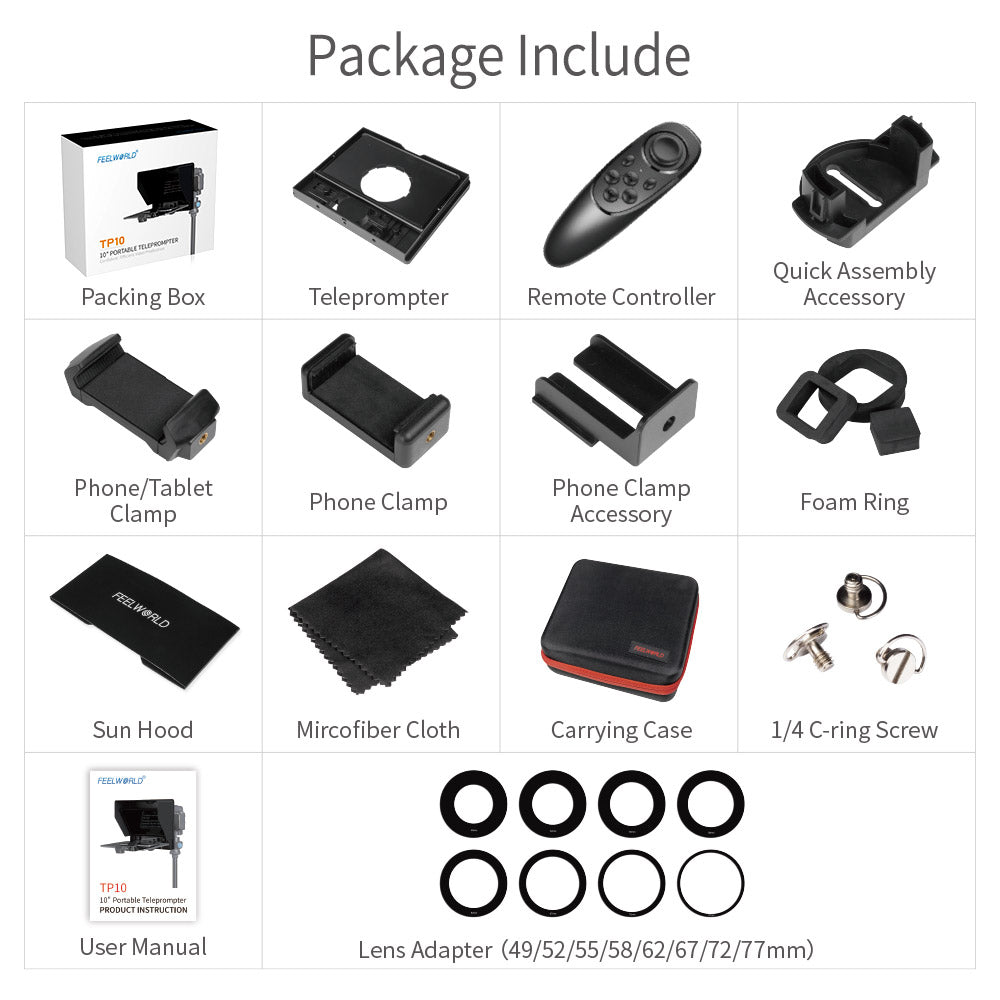 FeelWorld TP10 prompteur 10" pliable smartphone tablette