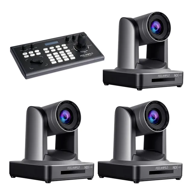 FeelWorld Live Streaming Camera KBC10 + 3x NDI20X caméra PTZ pack