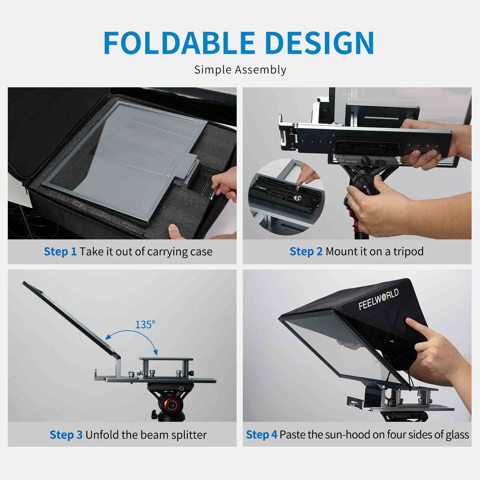 FeelWorld TP16 prompteur 16" pliable tablette DSLR