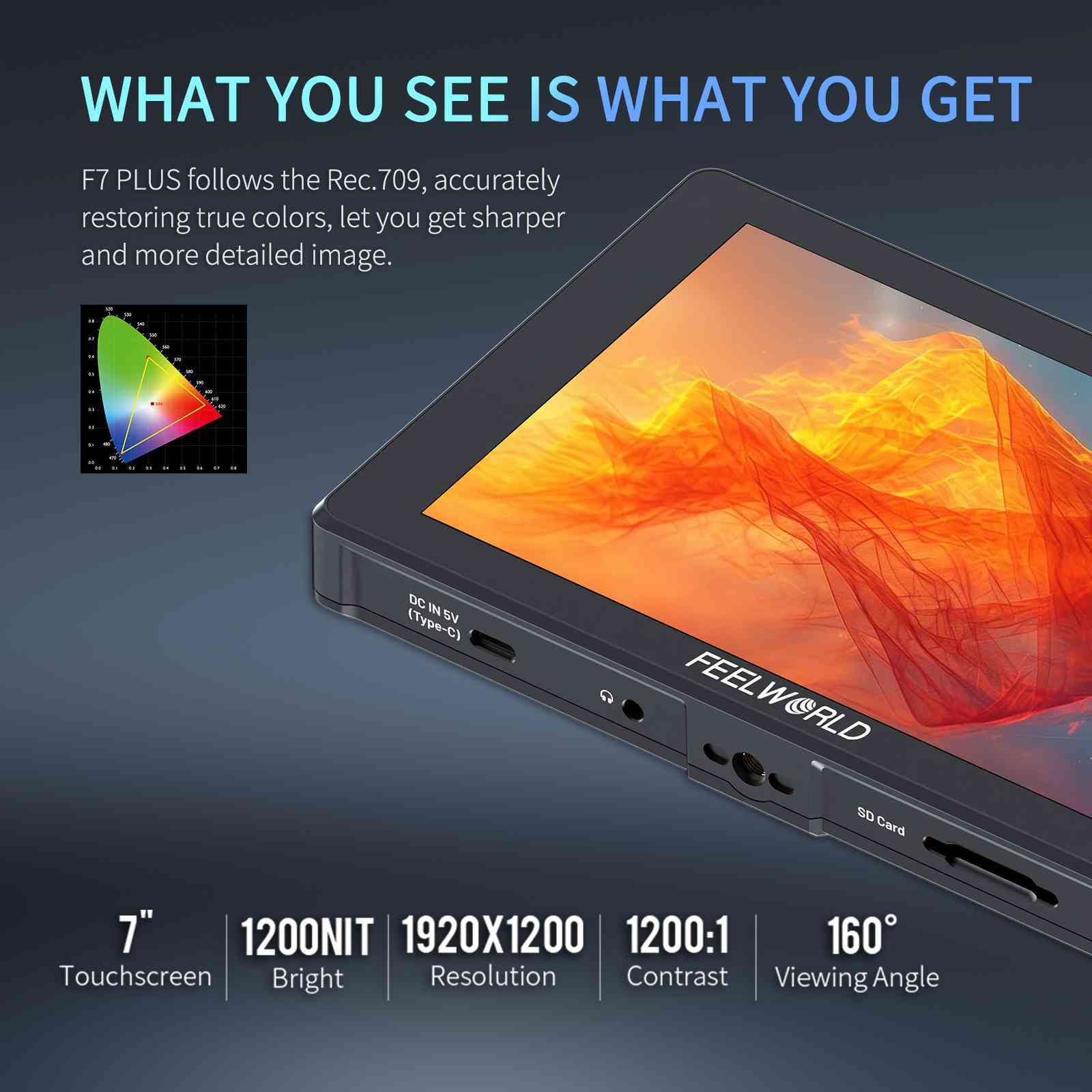 FeelWorld F7 Plus moniteur 7 pouces 1200 nits tactile 4K