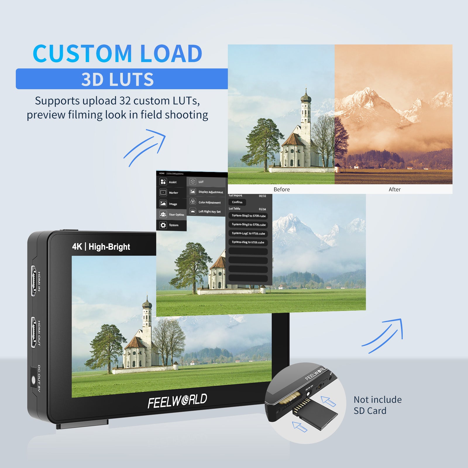 FeelWorld F6 PLUSX Moniteur 5,5" 1600nit tactile HDMI