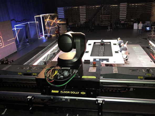 Tecnopoint Tuning Floor Dolly 250 dolly rail PTZ studio