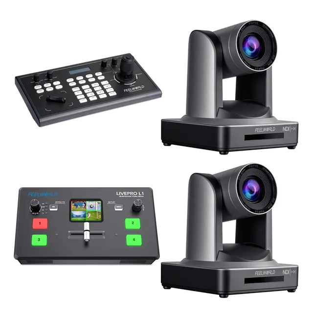 FeelWorld KBC10 + L1 V1 + 2 NDI20X kit régie PTZ NDI