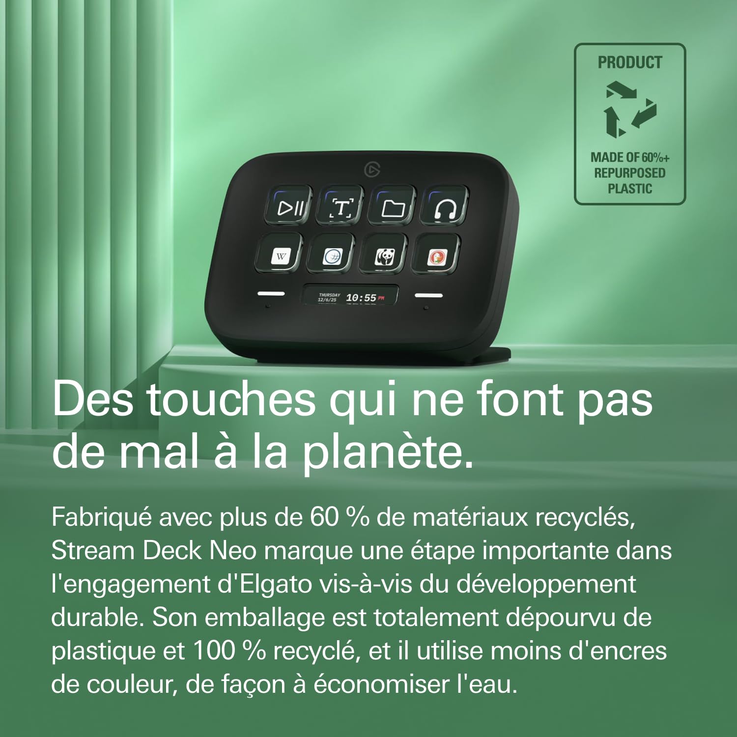Elgato Stream Deck Neo Contrôleur 8 Touches LCD Noir