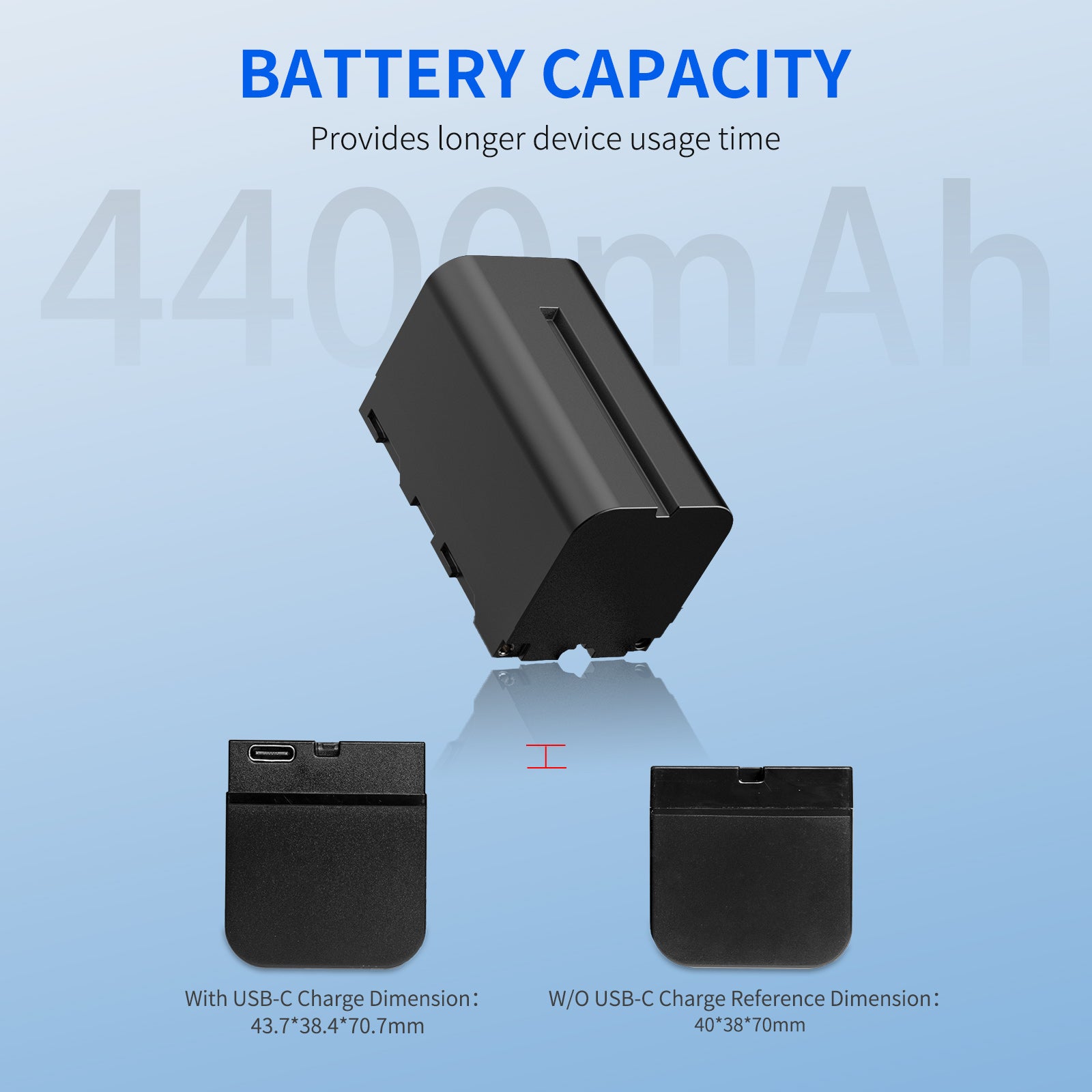 FeelWorld NP-F750 batterie 4400mAh USB-C 1 pack