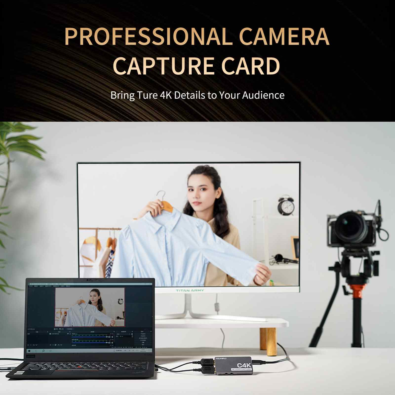 FeelWorld C4K carte de capture 4K 60Hz HDMI USB-C