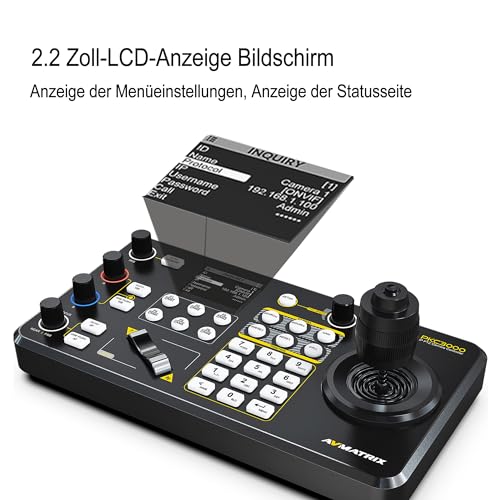 AVMATRIX PKC3000 contrôleur PTZ joystick PoE NDI