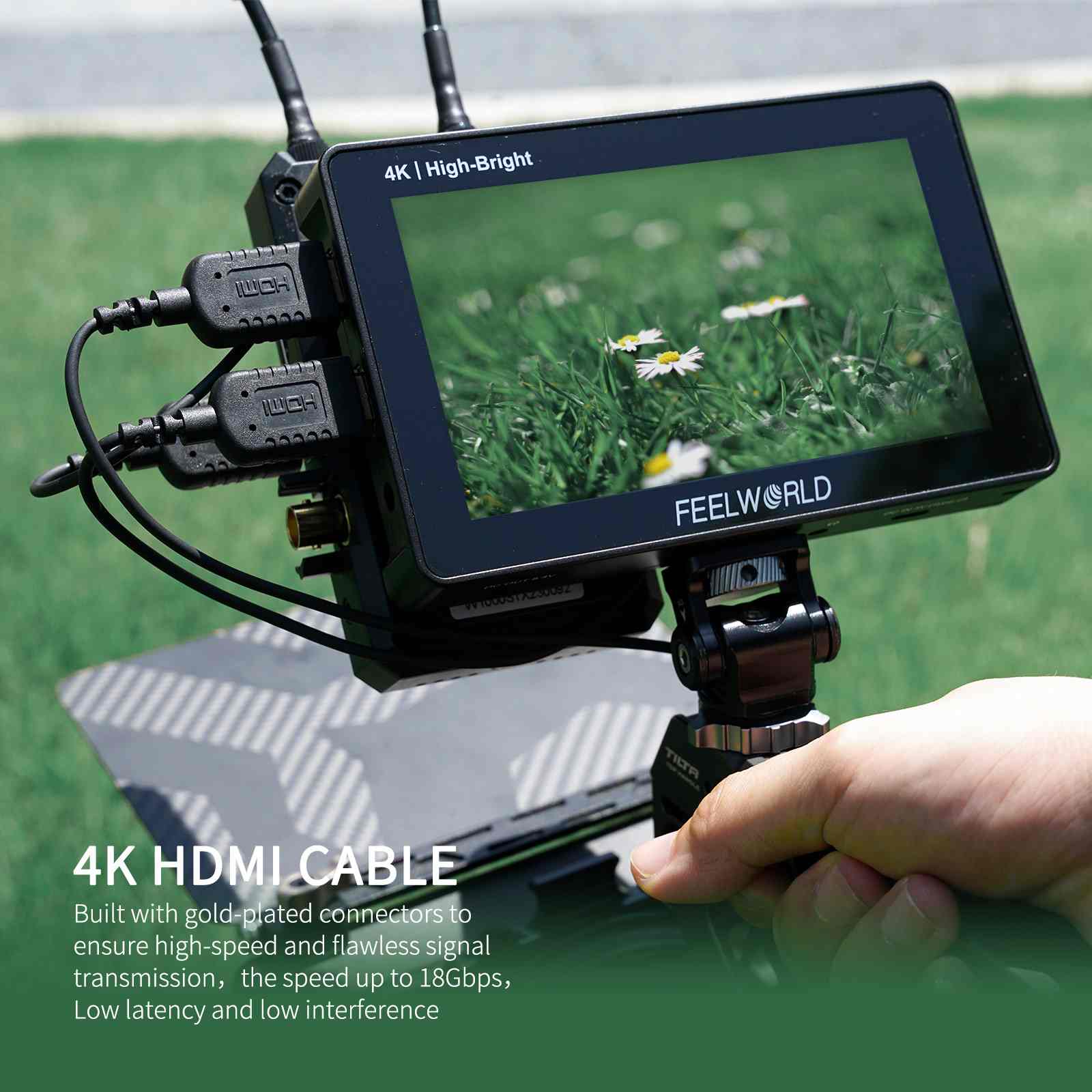 FeelWorld Câble HDMI fin 4K 60Hz 90cm moniteur caméra
