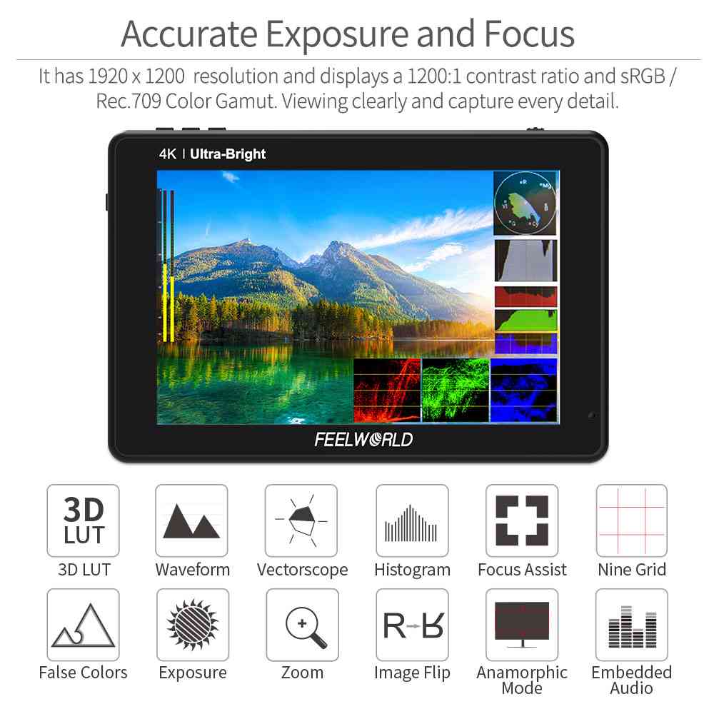 FeelWorld LUT7S PRO moniteur 7" tactile 2200 nits SDI