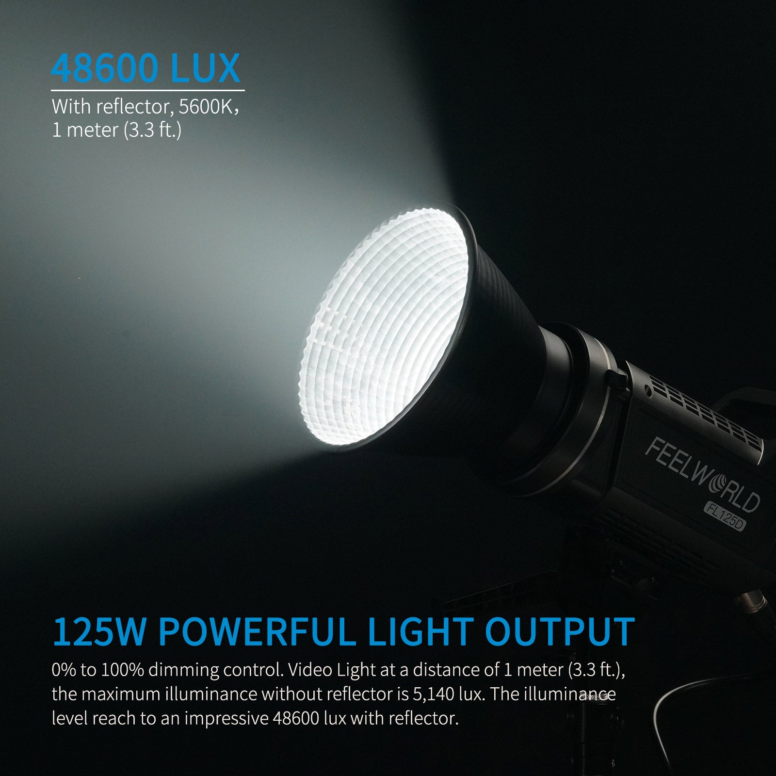 FeelWorld FL125D Lumière Studio 125W 5600K Daylight APP