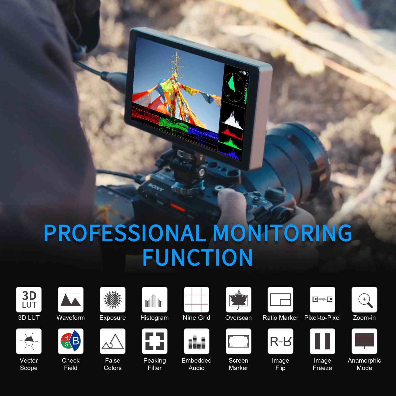 FeelWorld P6XL moniteur 6" tactile batterie intégrée terrain