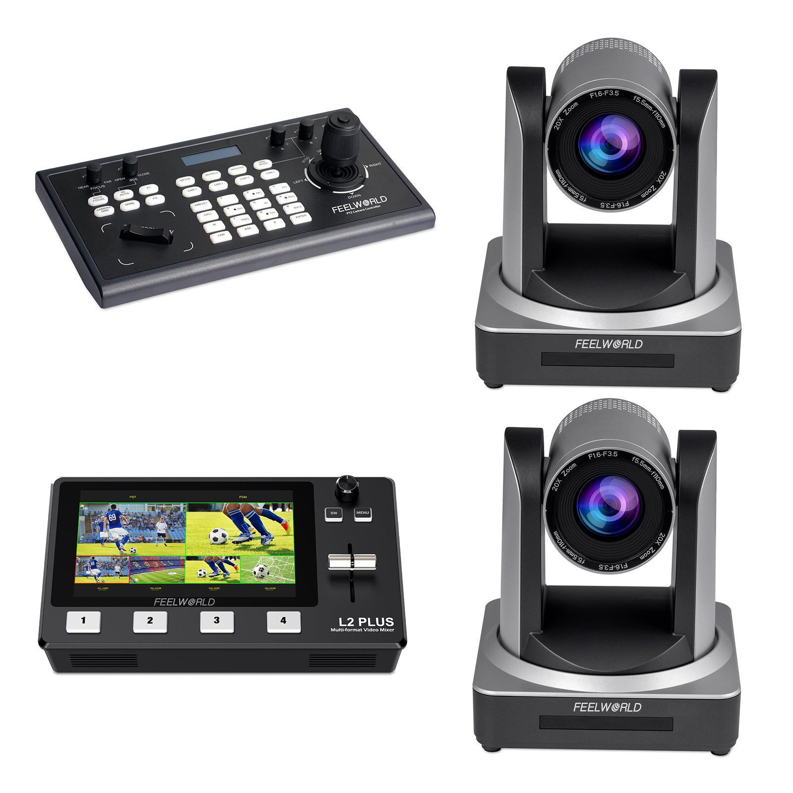 FeelWorld KBC10 L2 Plus + 2 POE20X kit direct studio