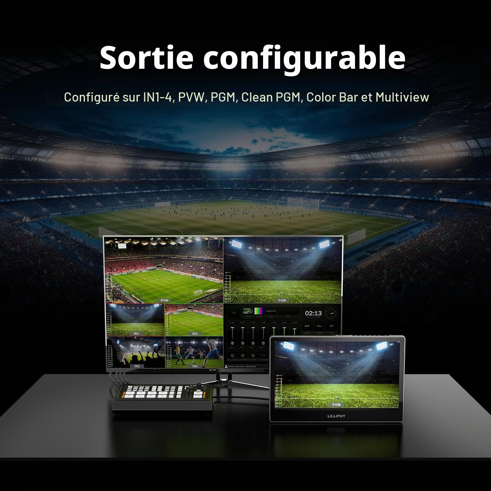 AvMatrix Shark S4+ Mélangeur SDI HDMI 10,1" streaming