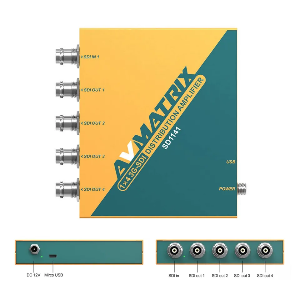 AvMatrix SD1141 Répartiteur SDI 1x4 1080p reclocking