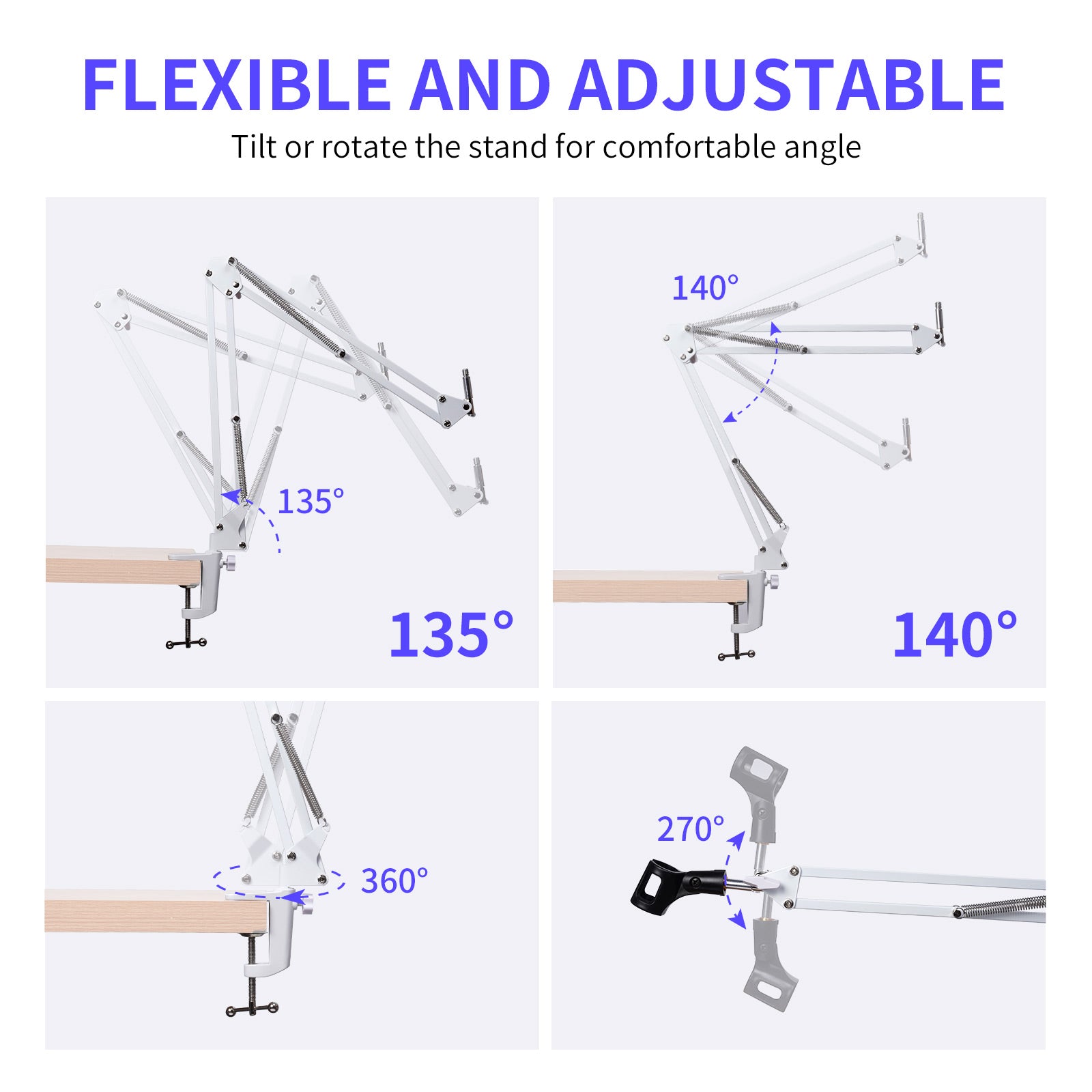FeelWorld AMS1 bras micro articulé blanc pour PM1