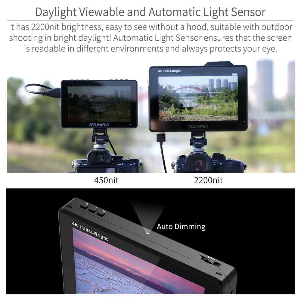 FeelWorld LUT7S PRO moniteur 7" tactile 2200 nits SDI
