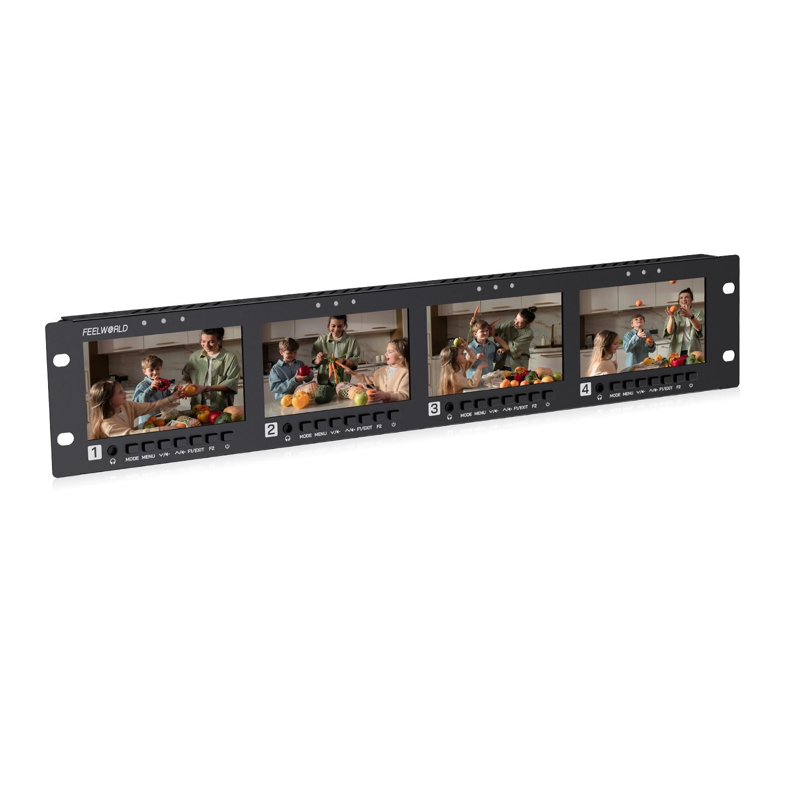 FeelWorld Q41 moniteur rack 2U 4x4,5" SDI HDMI 4K