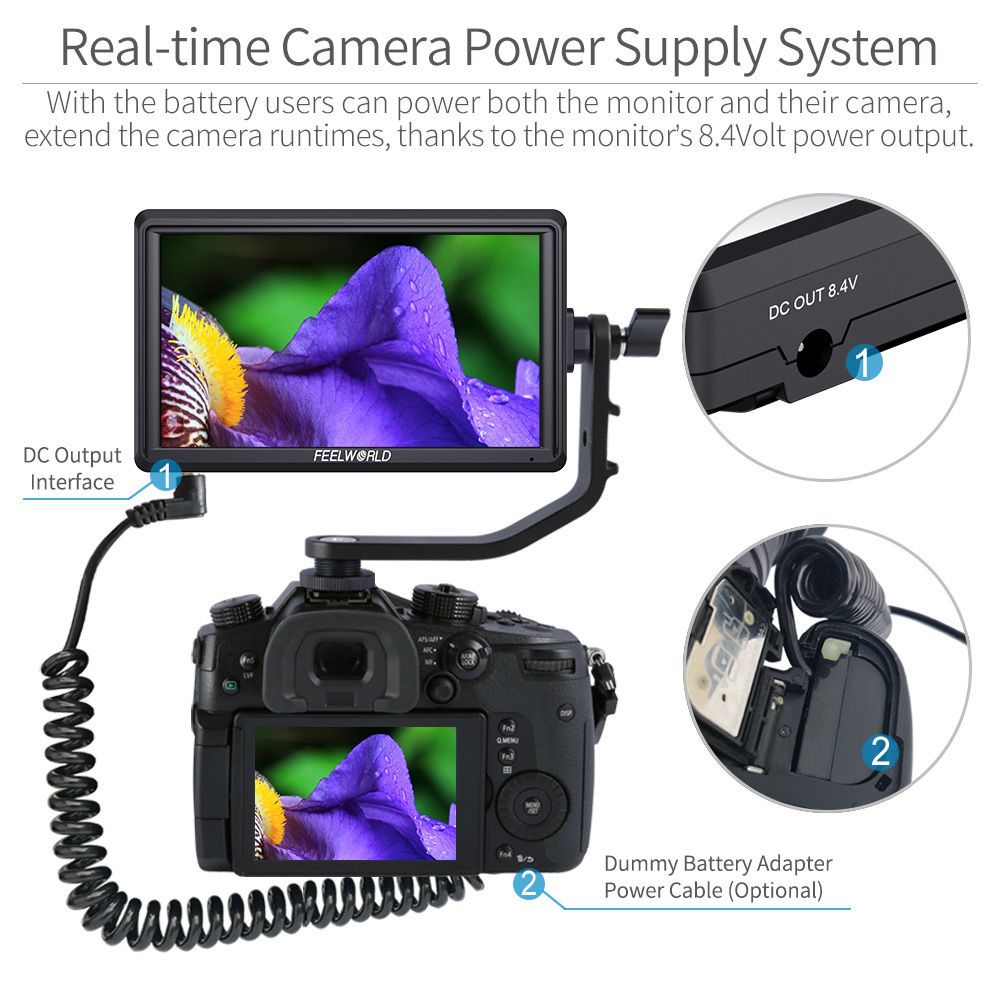 FeelWorld S55 V3 Moniteur vidéo 6 pouces 4K HDMI 3D LUT