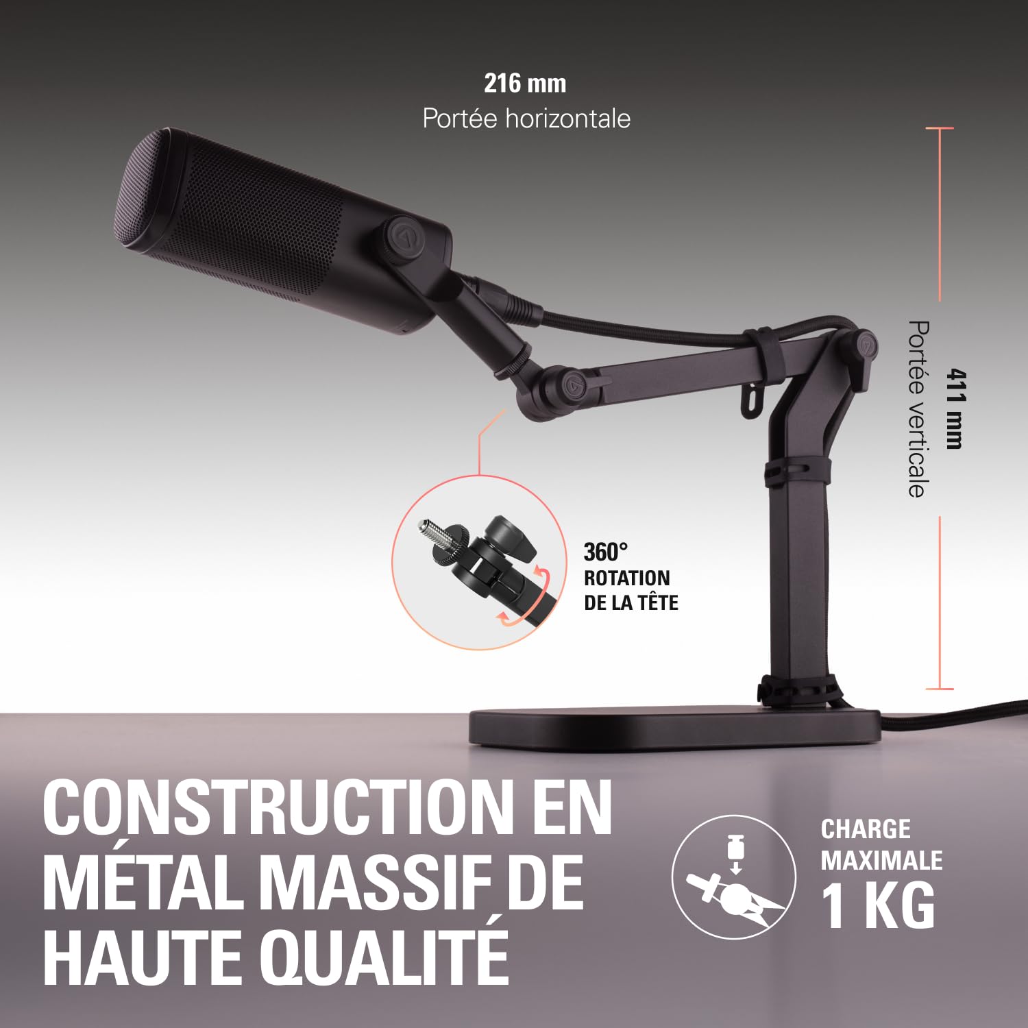 Elgato Wave Desk Stand support micro bureau 1 kg