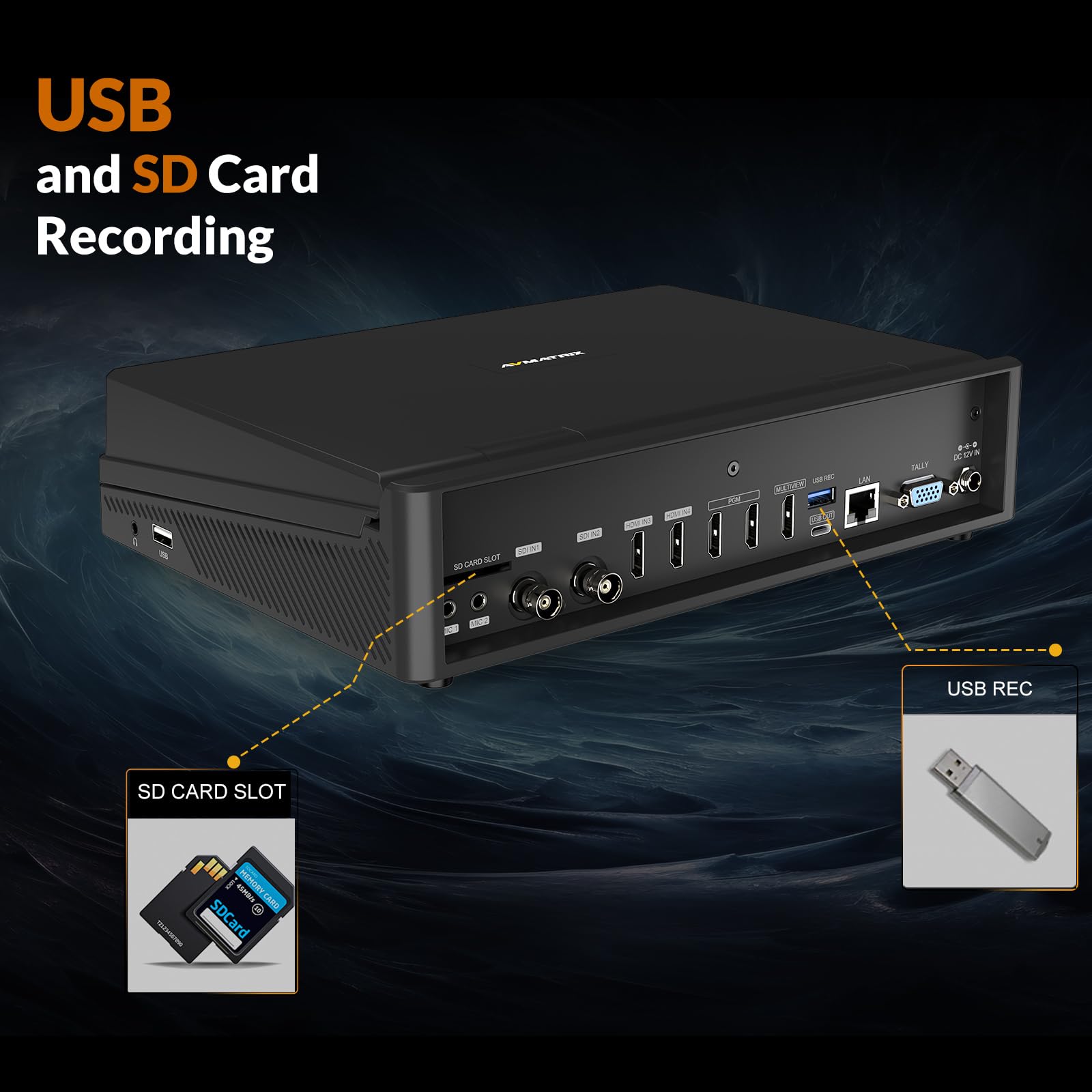 AvMatrix Shark S4+ Mélangeur SDI HDMI 10,1" streaming