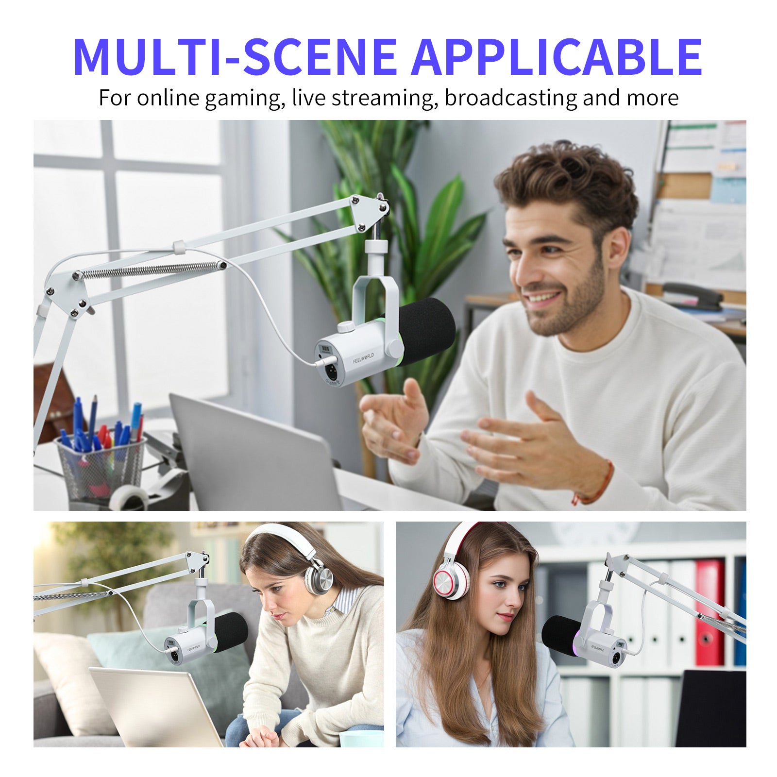FeelWorld AMS1 bras micro articulé blanc pour PM1