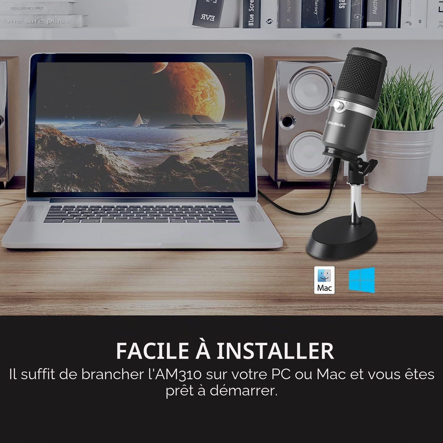 AVerMedia Live Streamer AM310 micro USB cardioïde noir