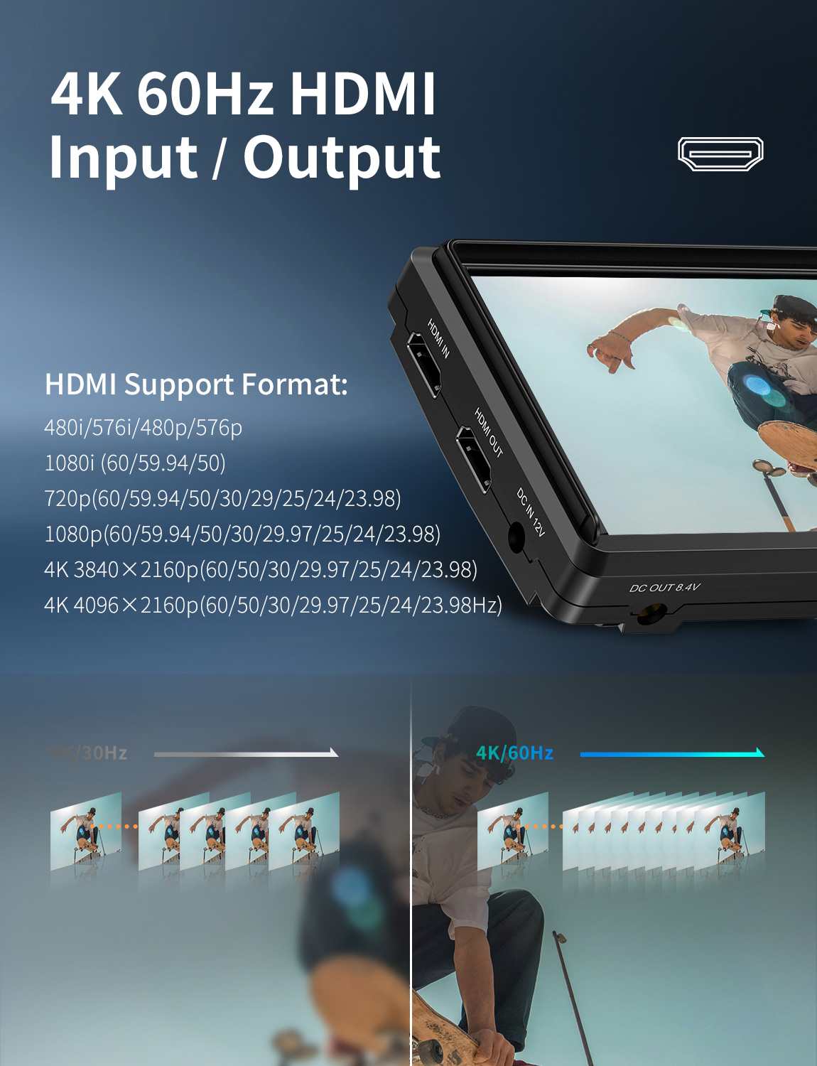 FeelWorld S55E moniteur 5,5" 4K HDMI avec batterie F550 + sac