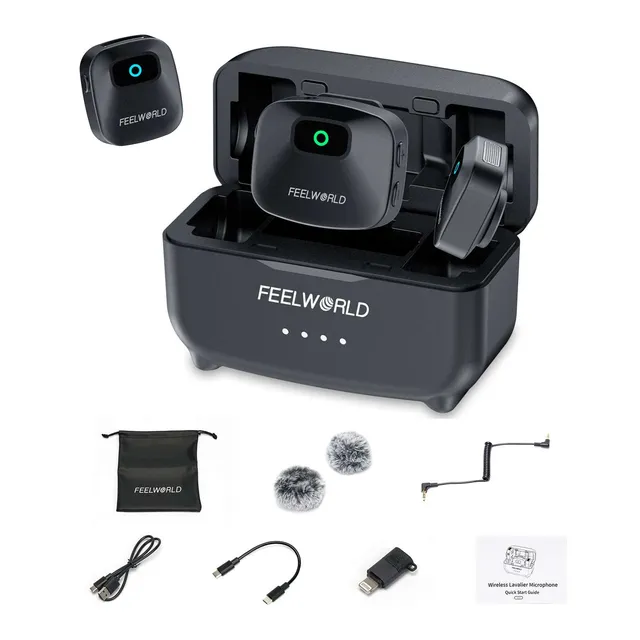 FeelWorld LM1 Micro cravate sans fil noir 2TX + RX + boîtier