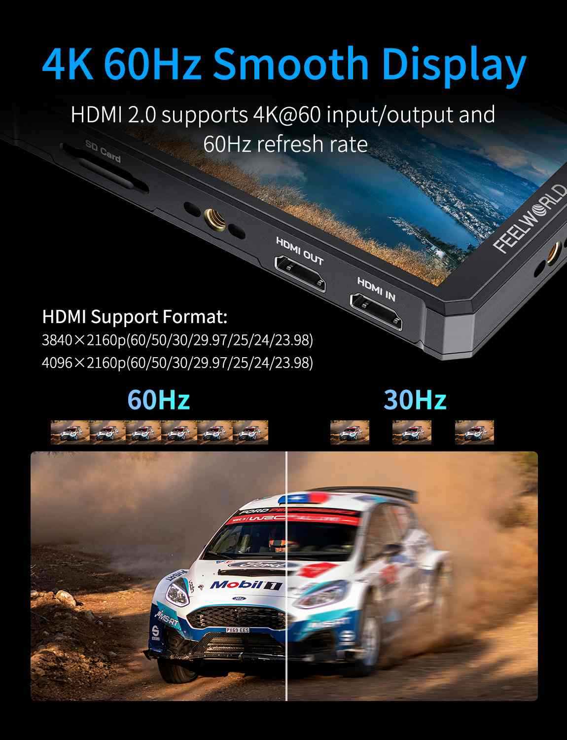 FeelWorld PS6 Moniteur Vidéo OLED 5,5" HDMI 4K Tactile