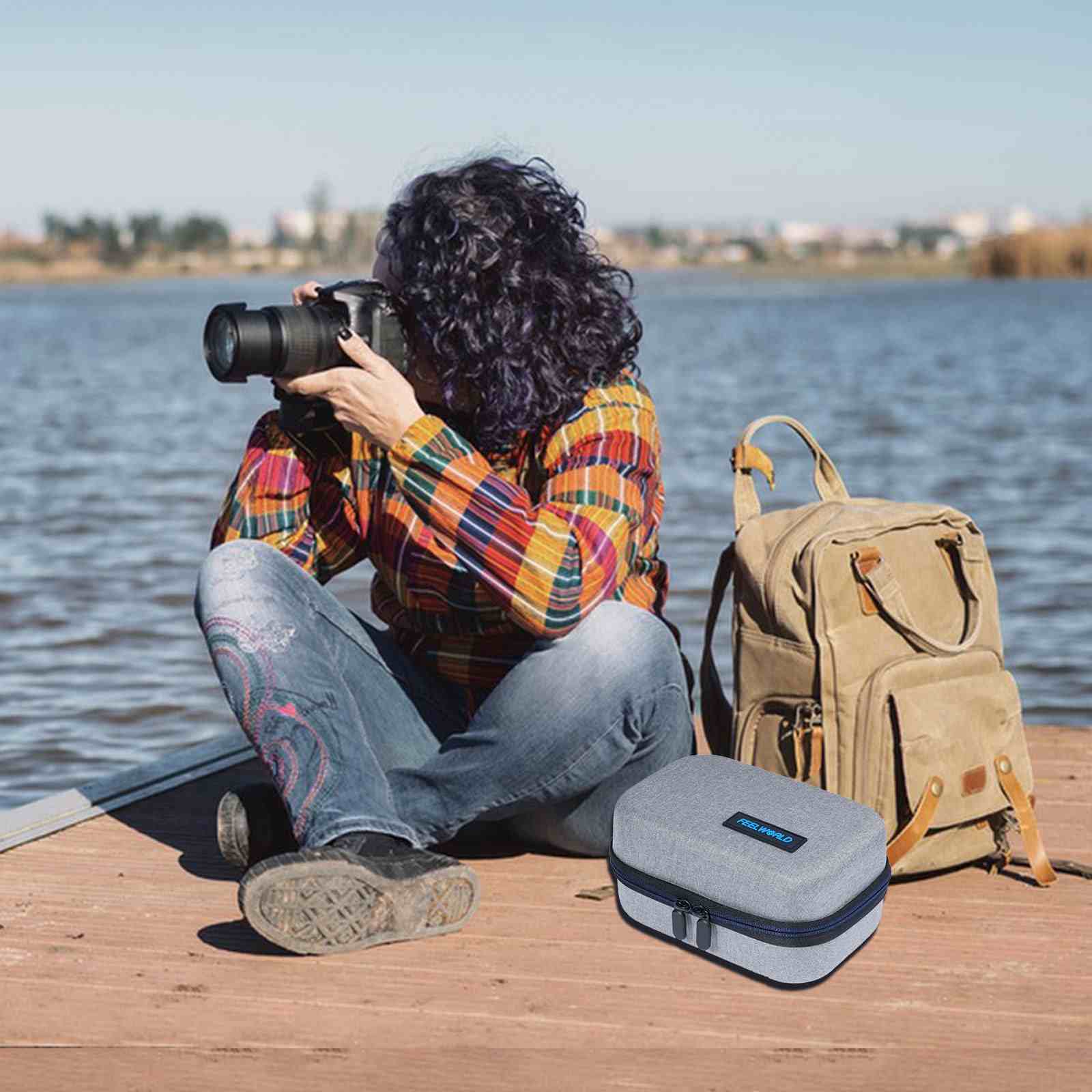 FeelWorld Housse transport moniteur 7 pouces DSLR terrain