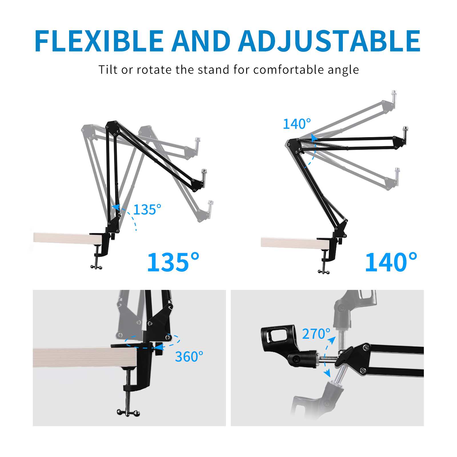 FeelWorld AMS1 bras micro articulé noir PM1