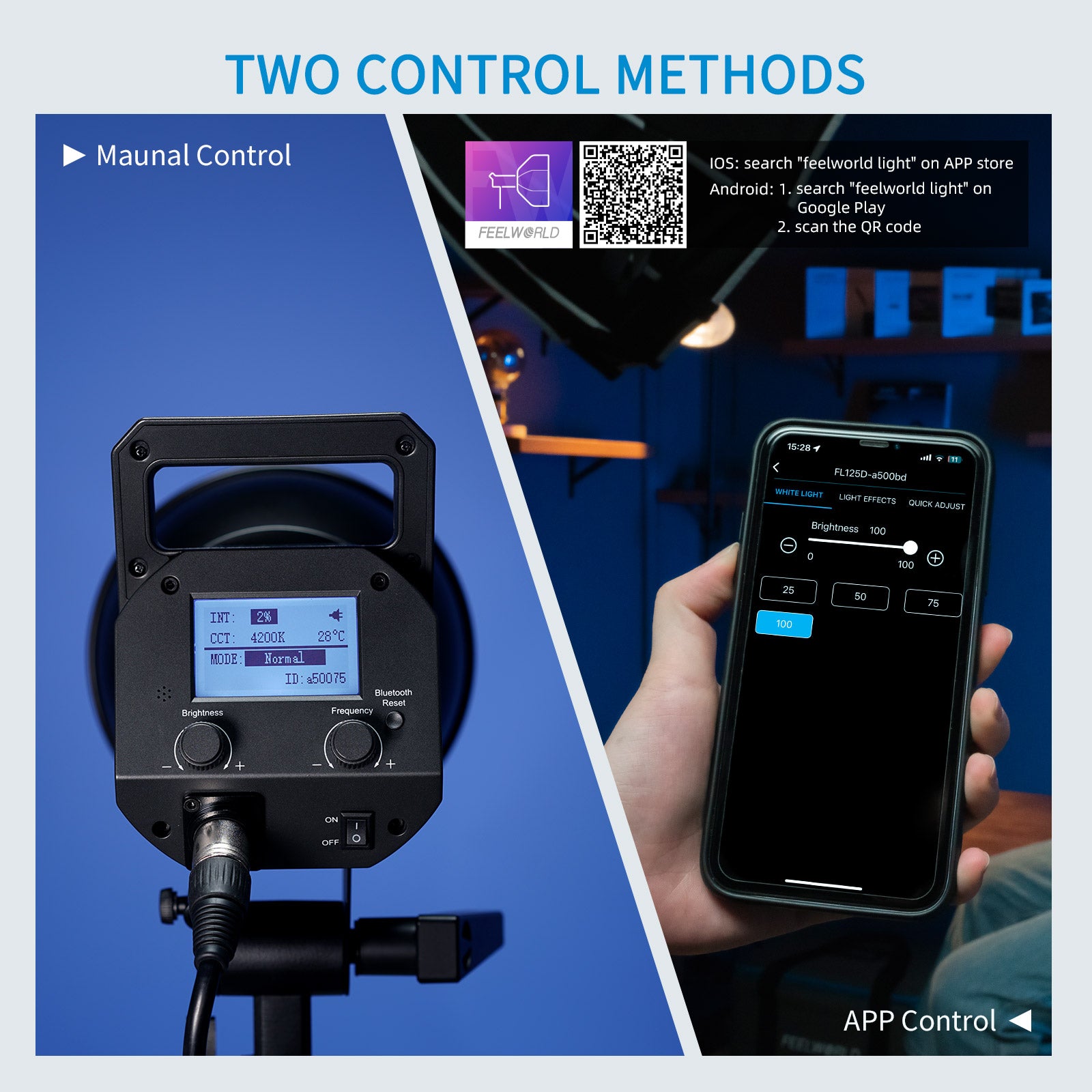 FeelWorld FL125D Lumière Studio 125W 5600K Daylight APP