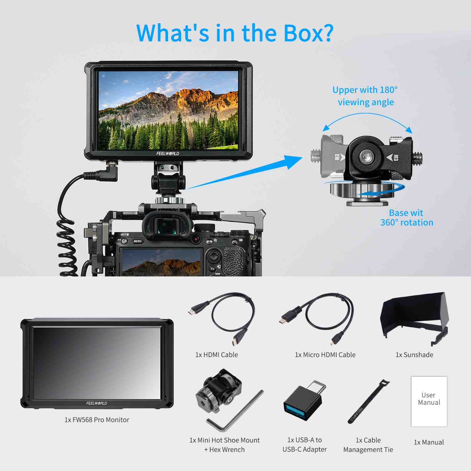 FeelWorld FW568 PRO moniteur 6" HDMI 1200 nits