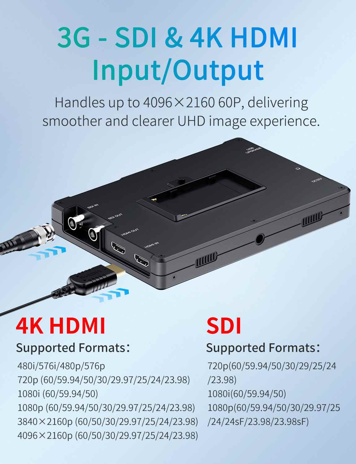 FeelWorld T7S PRO Moniteur 7" 2000 nits SDI HDMI + Batterie