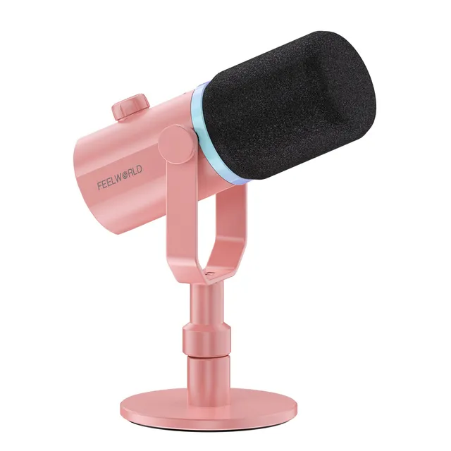 Feelworld PM1 micro XLR USB rose avec pied